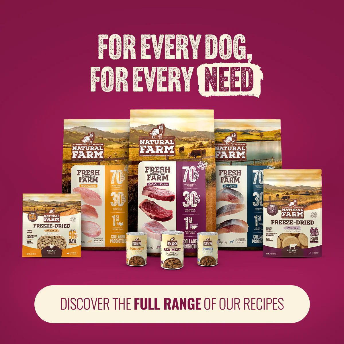 Natural Farm Red Meat Recipe, Wet Dog Food, 12.8-oz, Case of 12