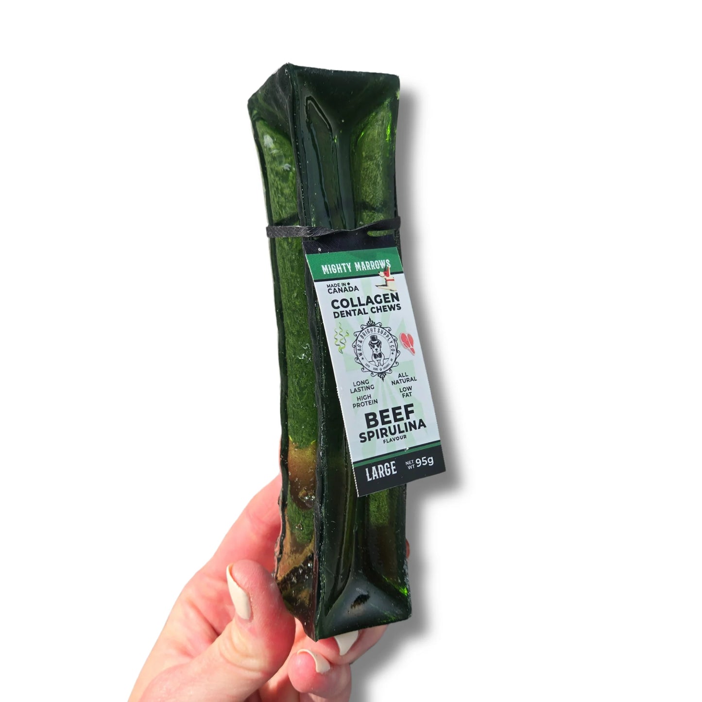 Wag & Bright Mighty Marrows | Collagen Dental Dog Chews, Beef & Spirulina Flavor