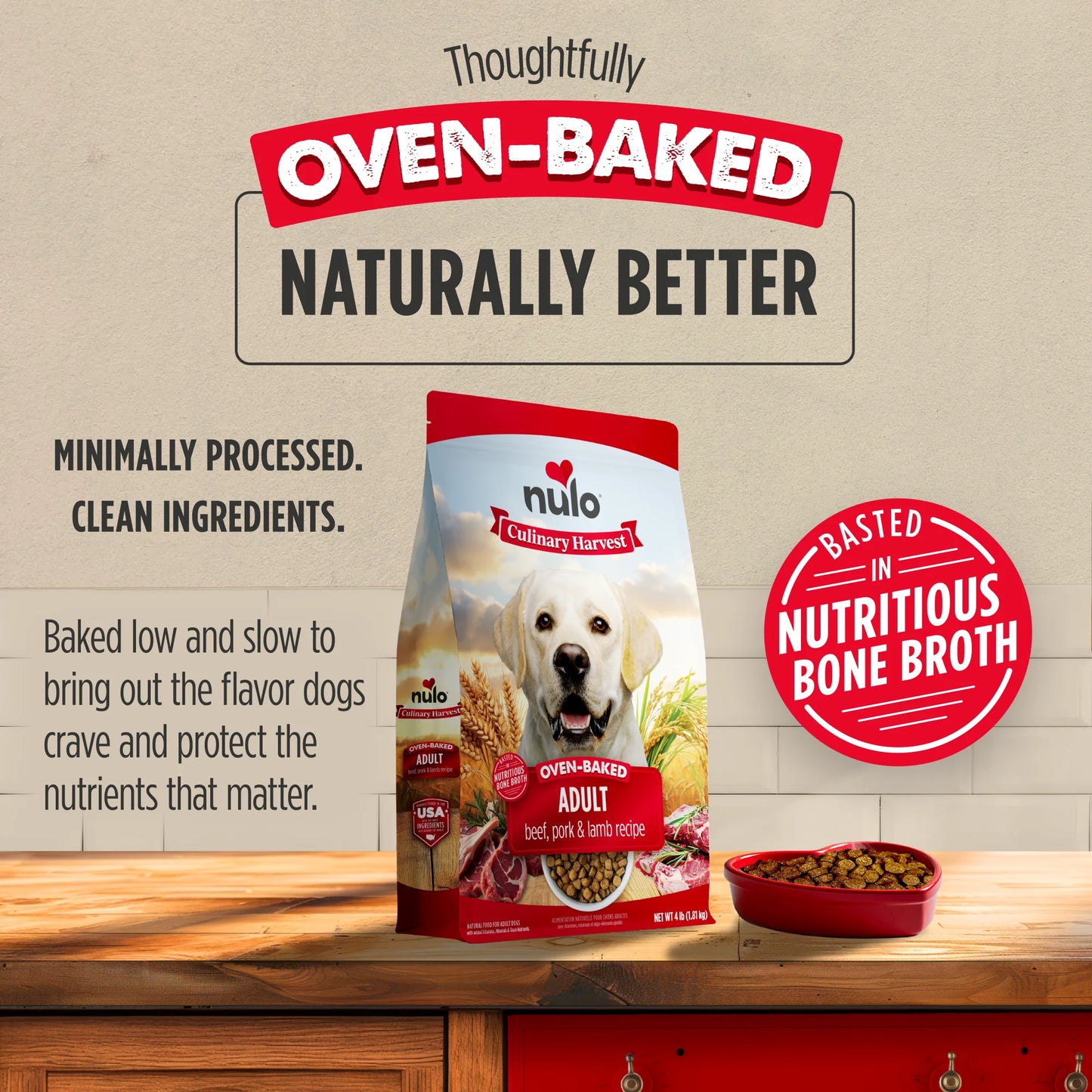 Nulo Culinary Harvest Baked Beef, Pork, & Lamb Recipe for Adult Dogs, Dry Dog Food, 4-lb Bag