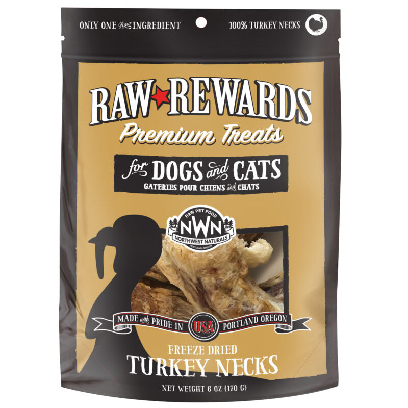 Northwest Naturals Freeze-Dried Turkey Necks, Pet Chews, 6-oz Bag