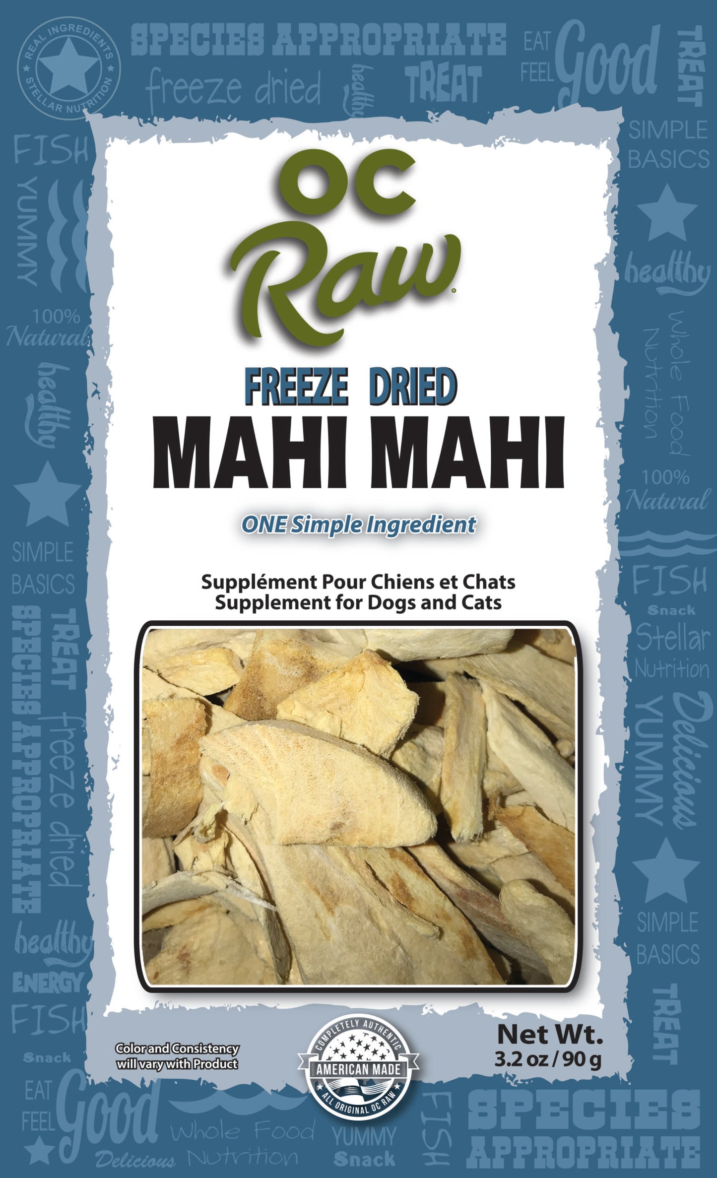 OC Raw Mahi Mahi, Freeze-Dried Treats, 3.2-oz Bag