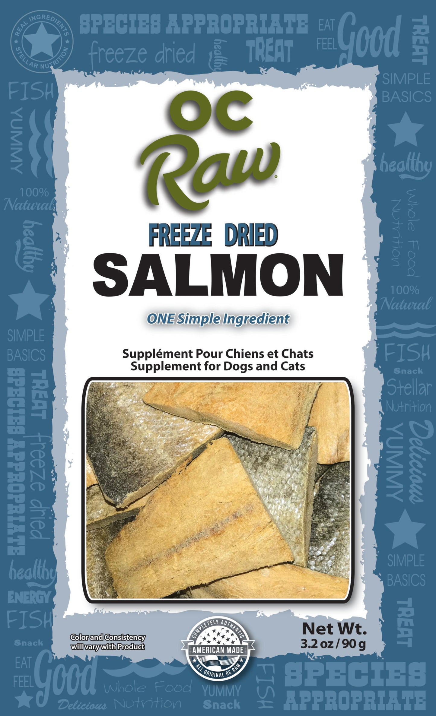 OC Raw Salmon, Freeze-Dried Treats, 3.2-oz Bag