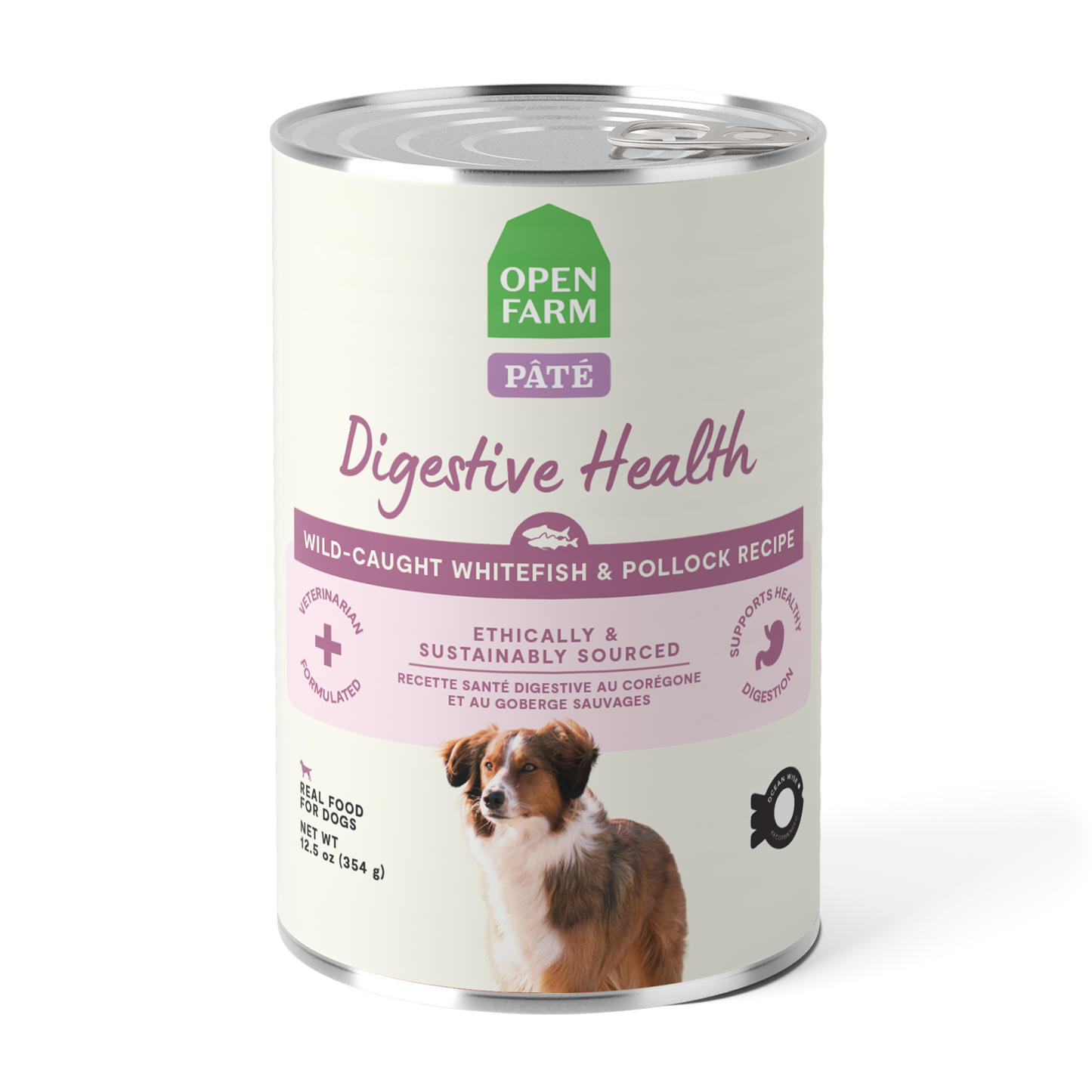 Open Farm Wild-Caught Whitefish & Pollock Digestive Health Pâté, Wet Dog Food, 12.5-oz Case Of 12