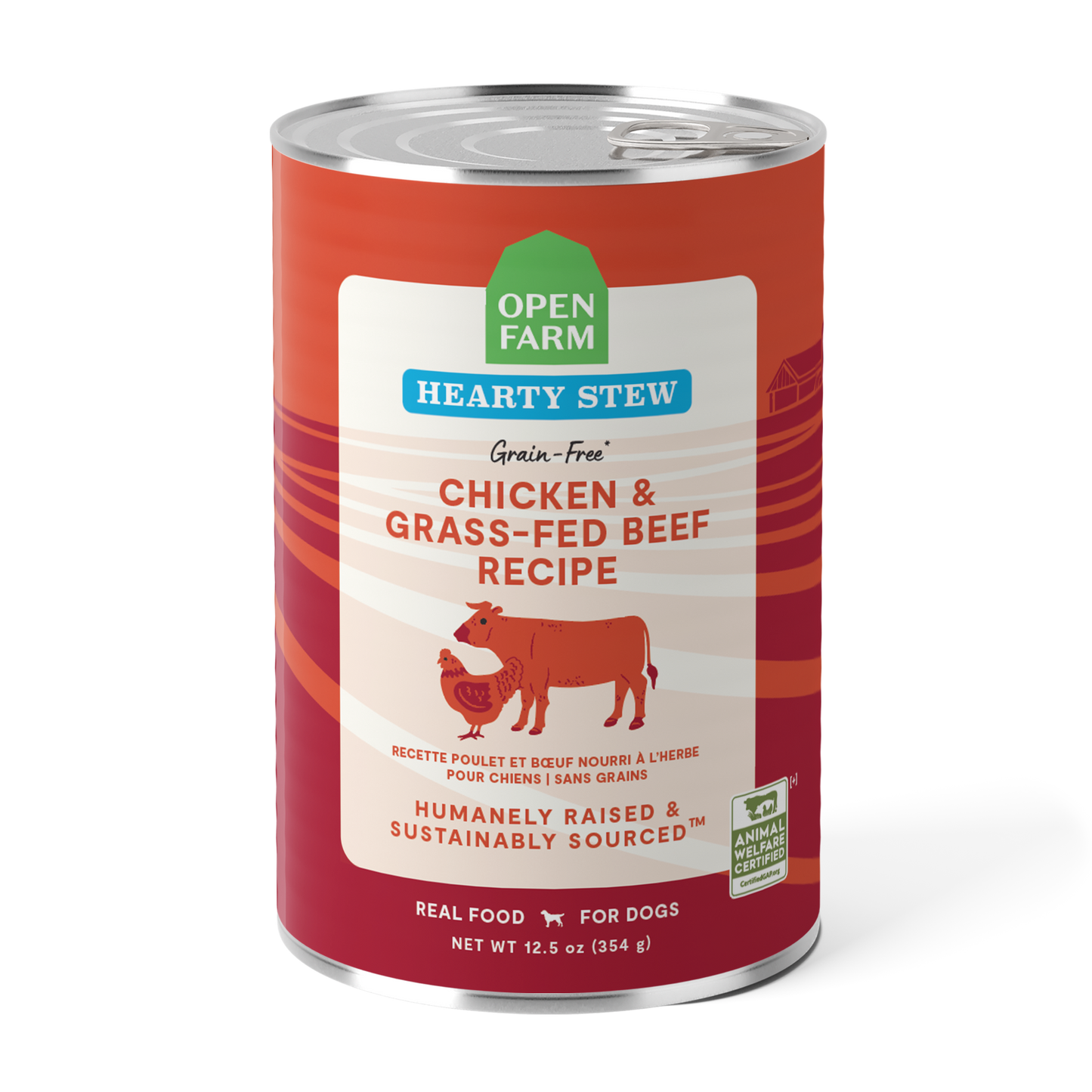 Open Farm Chicken & Grass-Fed Beef Hearty Stew, Wet Dog Food, 12.5oz Case of 12