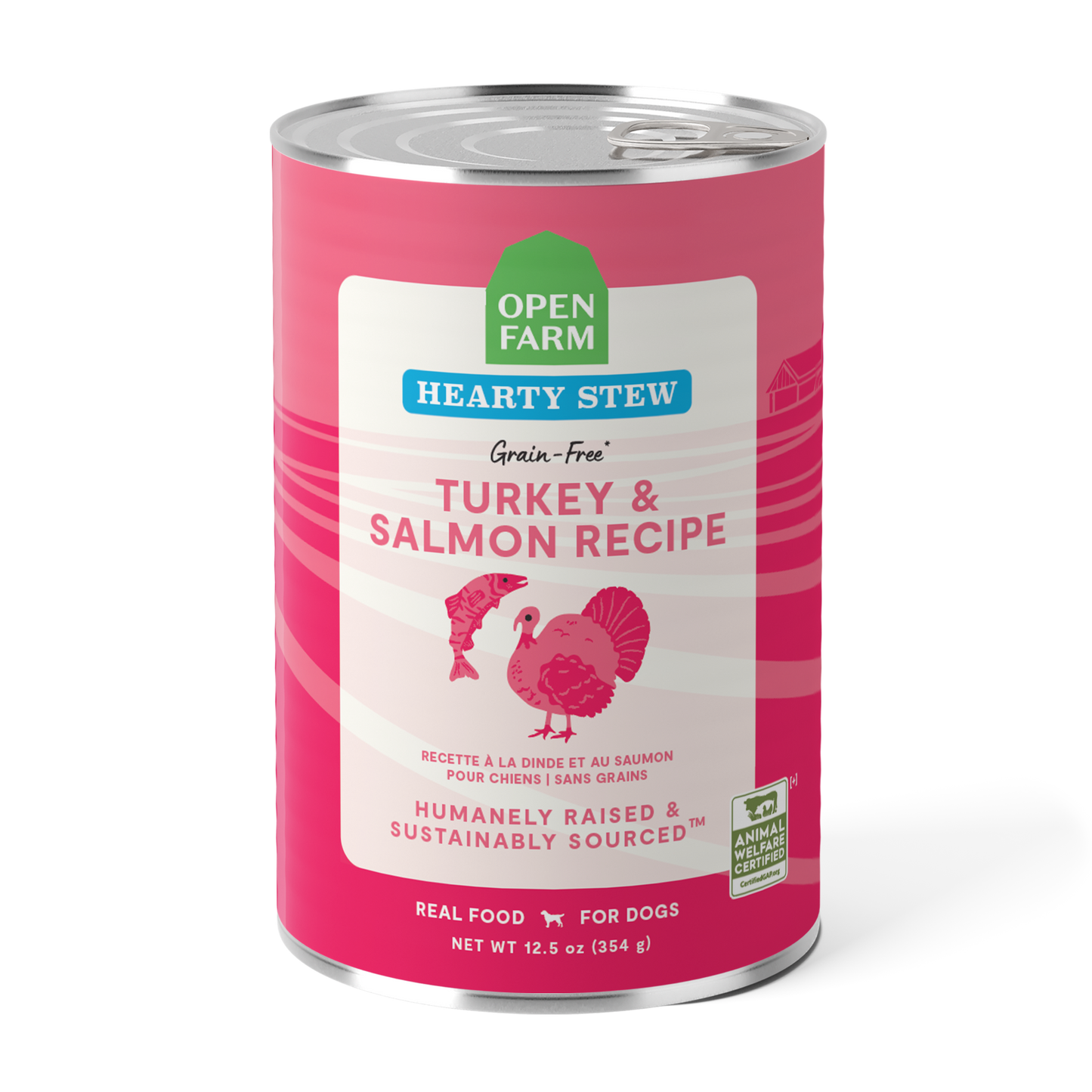 Open Farm Turkey & Salmon Hearty Stew, Wet Dog Food, 12.5oz Case of 12