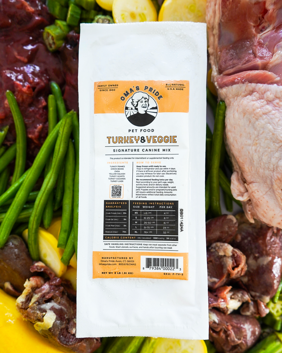 Oma's Pride Dog Turkey Signature Mix, Frozen Raw Dog Food Supplement