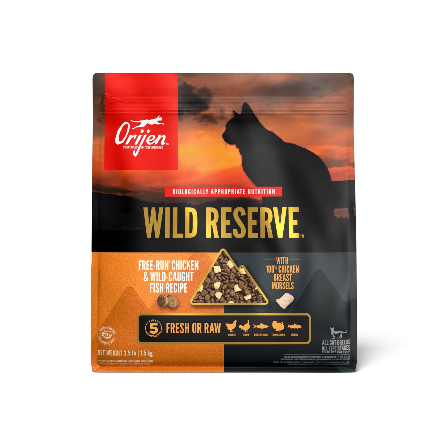 ORIJEN® Wild Reserve™, Free-Run Chicken & Wild-Caught Fish Recipe, Dry Cat Food