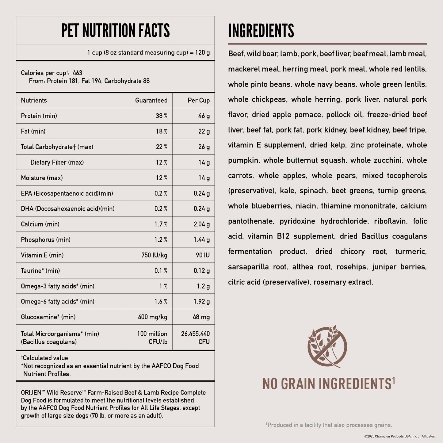 Orijen Wild Reserve Farm Raised Beef & Lamb Recipe, Dry Dog Food