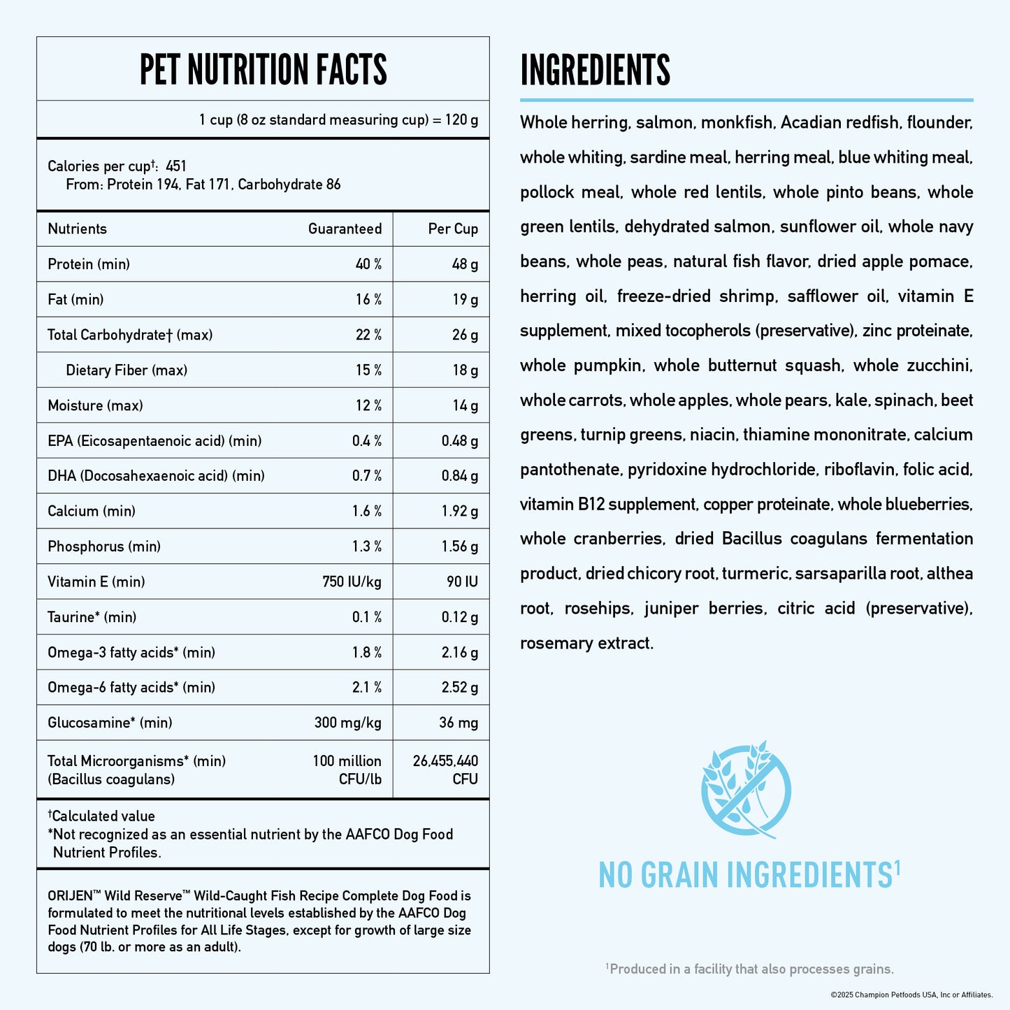 Orijen Wild Reserve Wild Caught Fish Recipe, Dry Dog Food