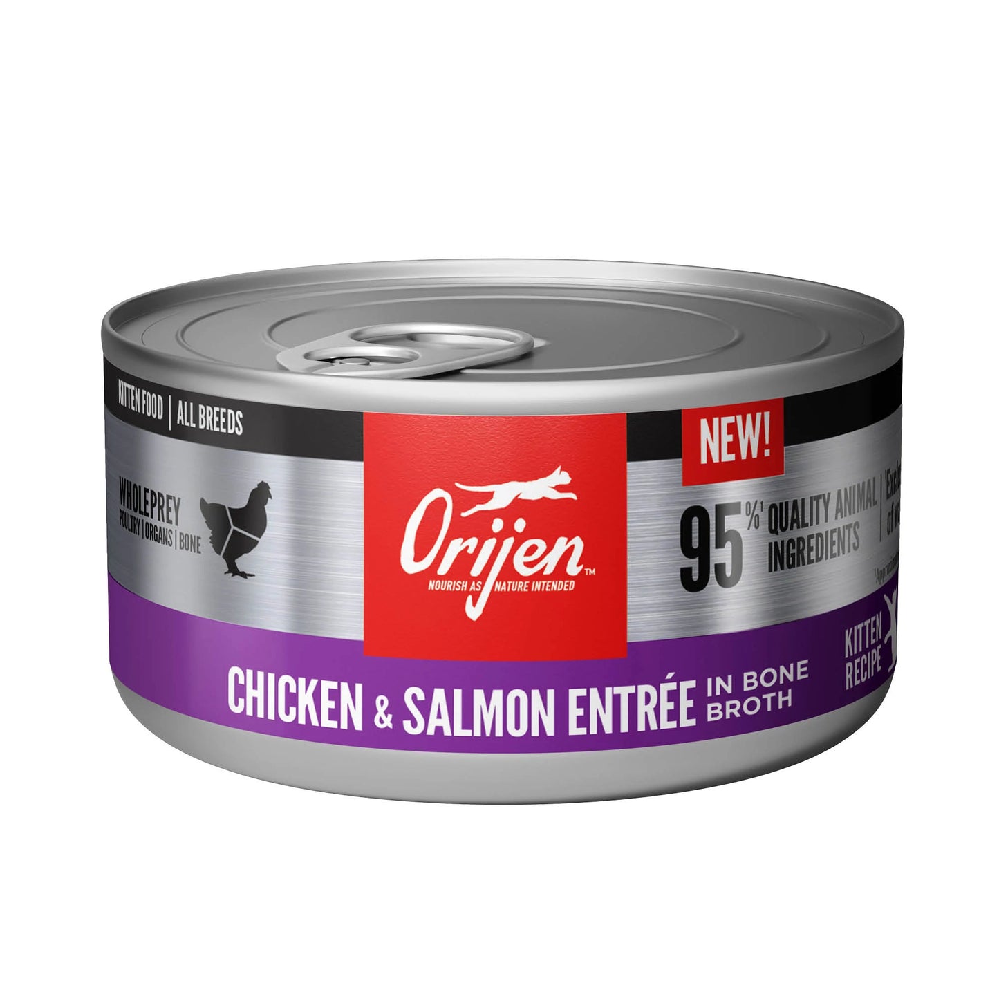 Orijen Kitten Chicken & Salmon Entrée In Broth, Wet Cat Food, 3-oz Case Of 24