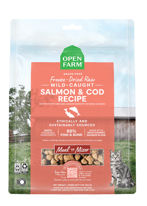 Open Farm Wild-Caught Salmon & Cod Recipe, Freeze-Dried Raw Cat Food