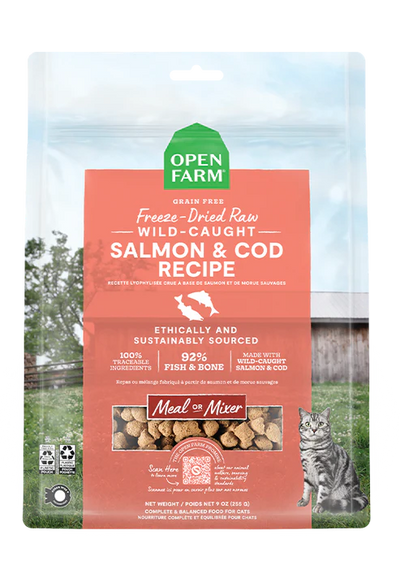 Open Farm Wild-Caught Salmon & Cod Recipe, Freeze-Dried Raw Cat Food