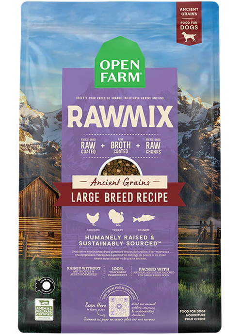 Open Farm RawMix Large Breed Ancient Grain Recipe, Dry Dog Food, 20-lb Bag