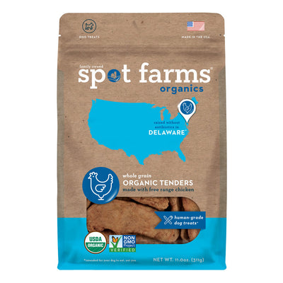 Spot Farms Organic Chicken Tenders, Dog Treats, 11-oz Bag