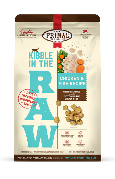 Primal Kibble In The Raw Freeze-Dried Cat Food, Chicken & Fish Recipe