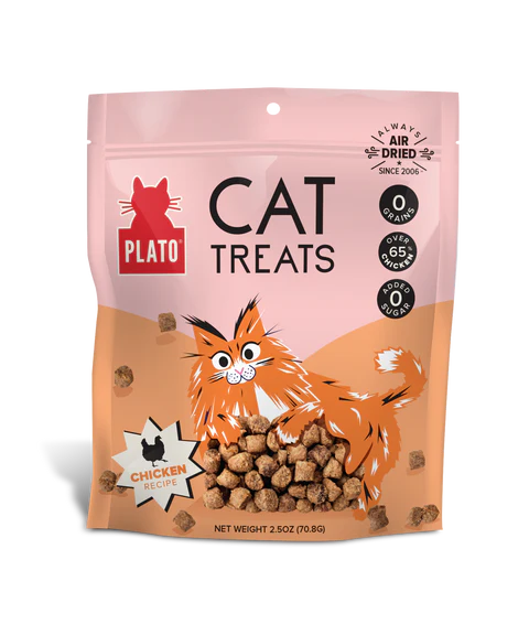 Plato Air-Dried Chicken, Cat Treat, 2.5-oz Bag