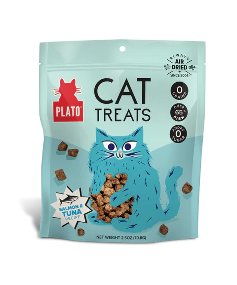 Plato Air-Dried Tuna & Salmon, Cat Treat, 2.5-oz Bag