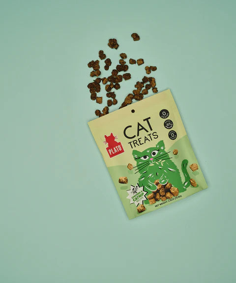 Plato Air-Dried Chicken & Catnip, Cat Treat, 2.5-oz Bag