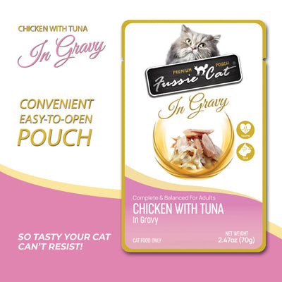 Fussie Cat Chicken With Tuna In Gravy 2.47-oz Pouch, Wet Cat Food