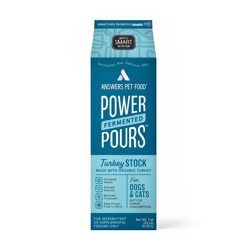Answers Power Pours Fermented Turkey Stock 16-oz, Frozen Supplement