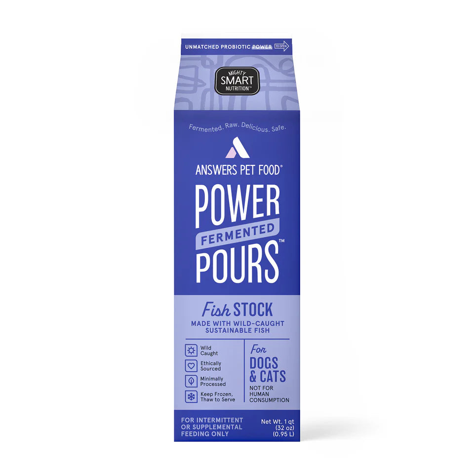 Answers Power Pours Fermented Fish Stock, Frozen Supplement, 32-oz
