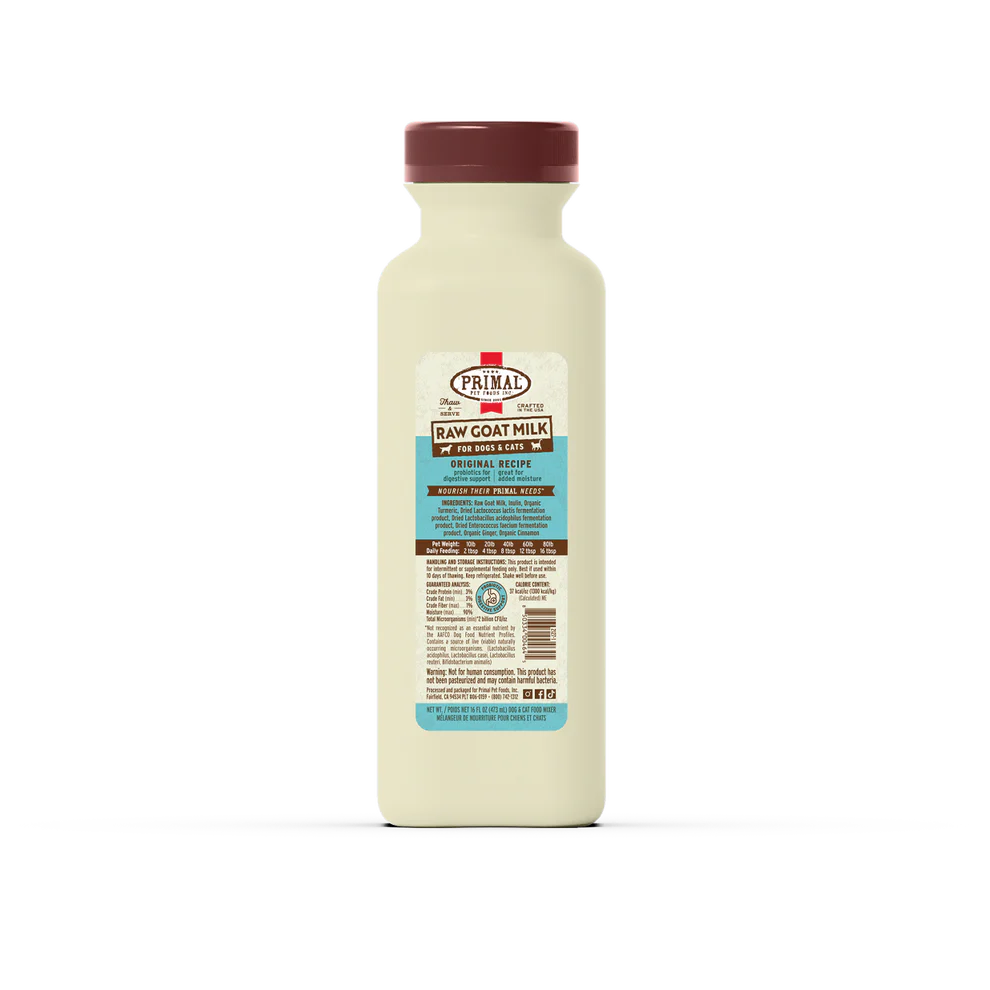 Primal Frozen Raw Goat Milk, Original Recipe