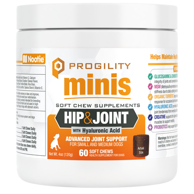 Nootie Progility Minis Hip & Joint Support 60-Count, Dog Supplement