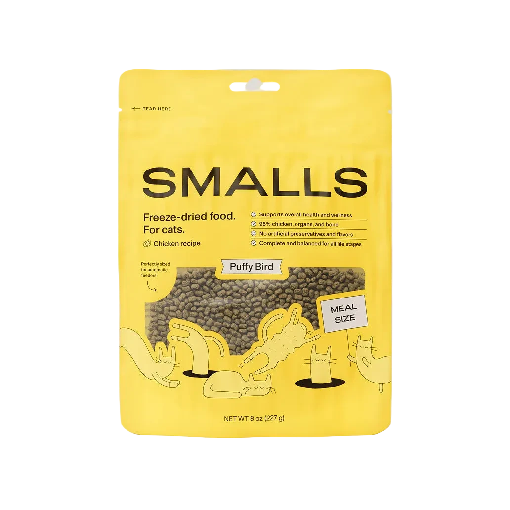 Smalls Puffy Bird Recipe, Freeze-Dried Raw Cat Food, 8-oz Bag