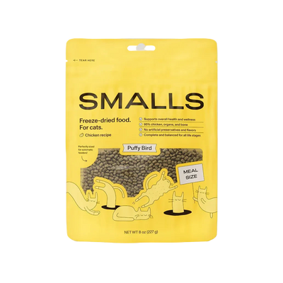 Smalls Puffy Bird Recipe, Freeze-Dried Raw Cat Food, 8-oz Bag