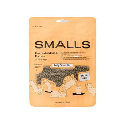 Smalls Puffy Other Bird Recipe, Freeze-Dried Raw Cat Food, 8-oz Bag