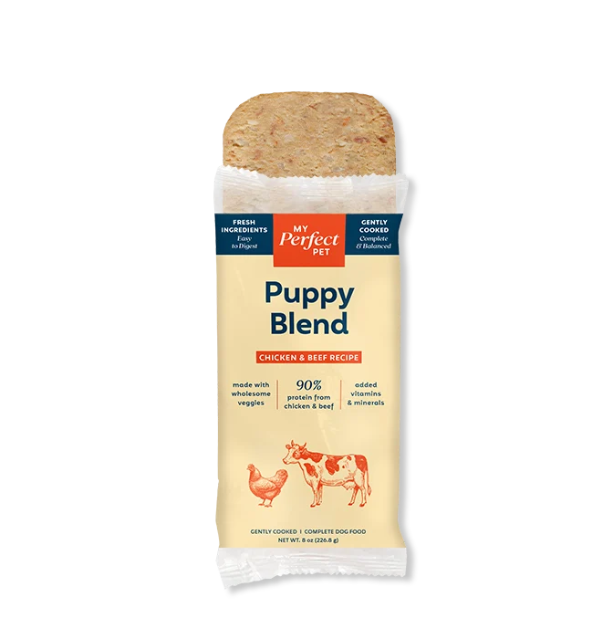 My Perfect Pet Puppy - Chicken and Beef Buckaroo's, Gently Cooked Dog Food, 4-lb Box