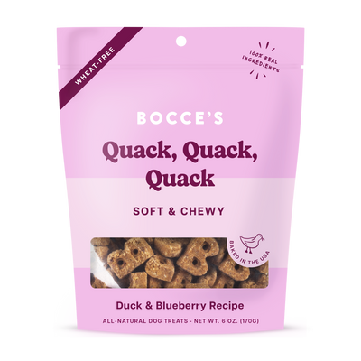 Bocce's Bakery Quack, Quack, Quack Soft & Chewy Treats 6-oz, Dog Treat