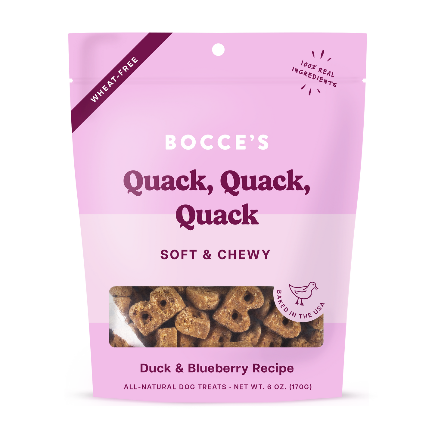 Bocce's Bakery Quack, Quack, Quack Soft & Chewy Treats 6-oz, Dog Treat
