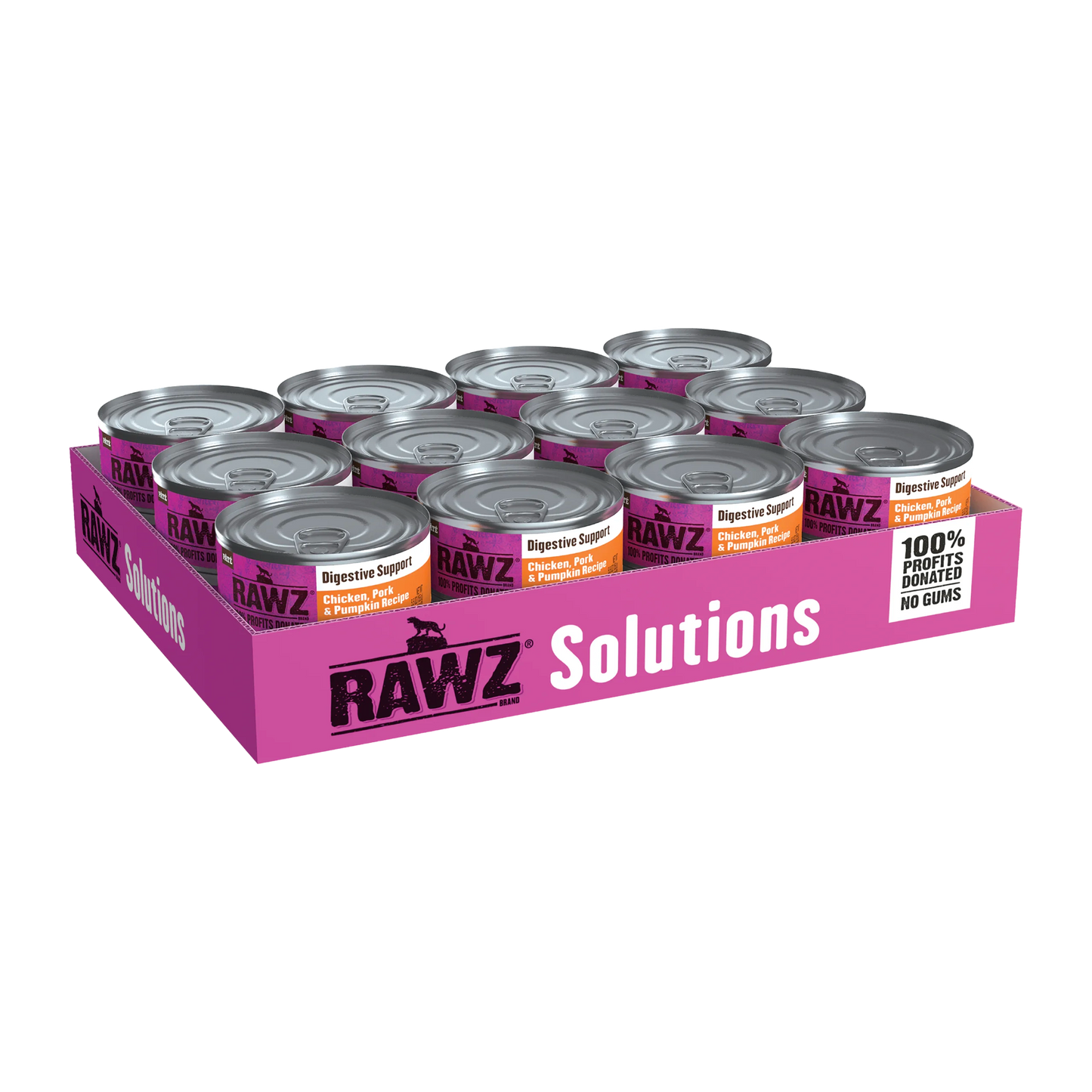 RAWZ Digestive Support Chicken, Pork, & Pumpkin Recipe, Wet Cat Food, 5.5-oz Case of 24
