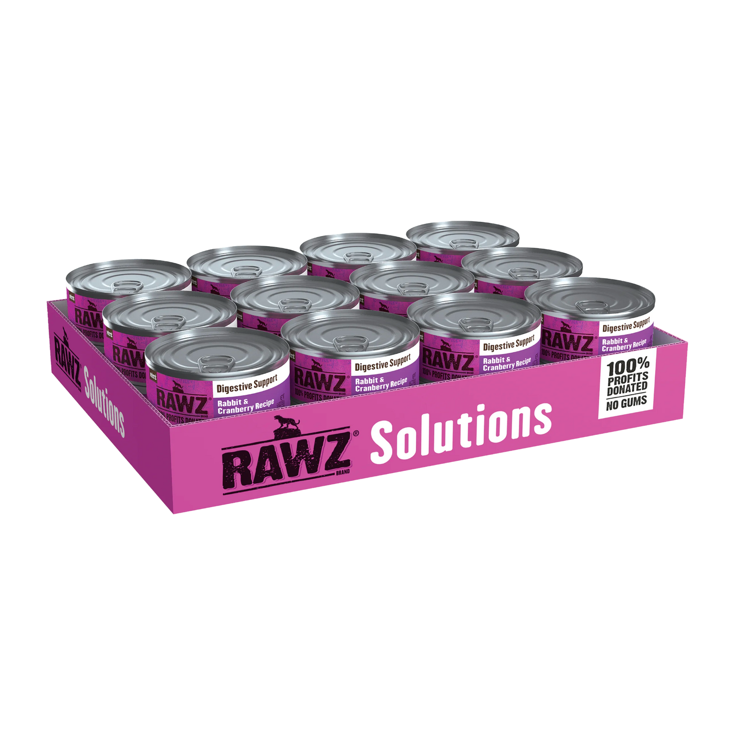 RAWZ Digestive Support Rabbit & Cranberry Recipe, Wet Cat Food, 5.5-oz Case of 24