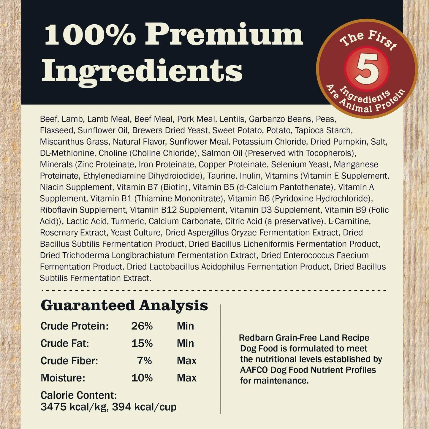 Redbarn Grain Free Land Recipe, Dry Dog Food