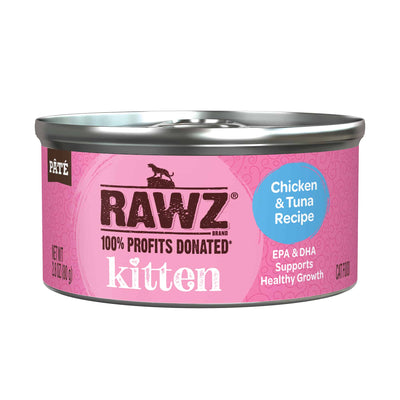 RAWZ Kitten Chicken and Tuna Recipe, Wet Cat Food, 2.8-oz Case of 18