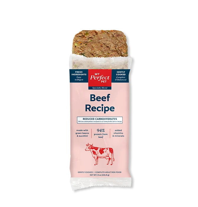 My Perfect Pet Buddy’s Beef Reduced Carbohydrates 4-lb, Gently Cooked Dog Food