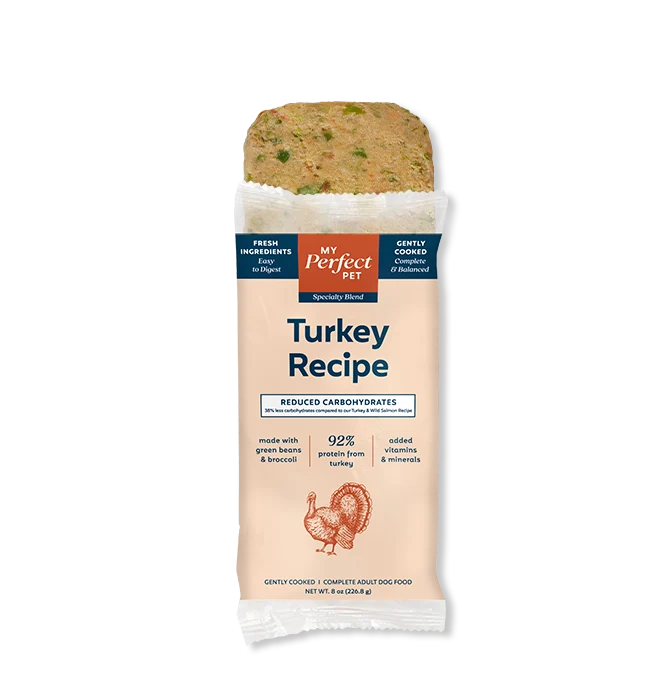 My Perfect Pet Tino’s Glycemic Friendly Turkey Blend, Gently Cooked Dog Food, 4-lb Box