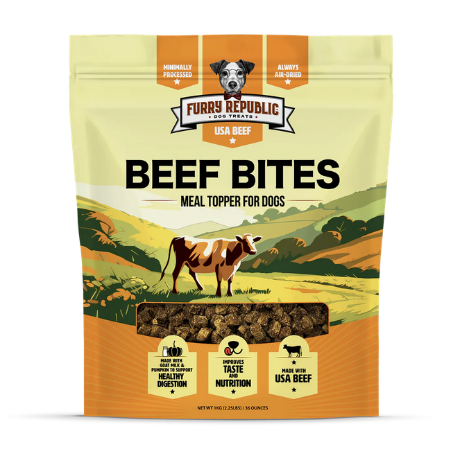 Furry Republic Air-Dried Beef Bites, Dog Treats, 2.25-lb Bag