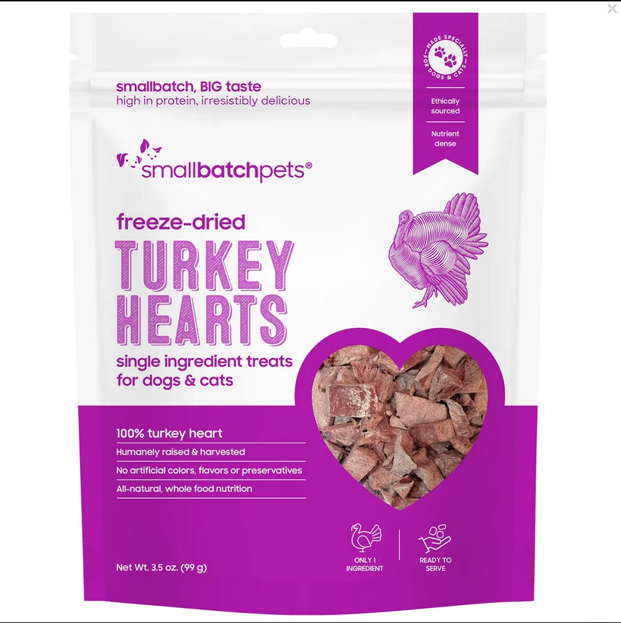Smallbatch Freeze-Dried Turkey Hearts, 3.5-oz Bag