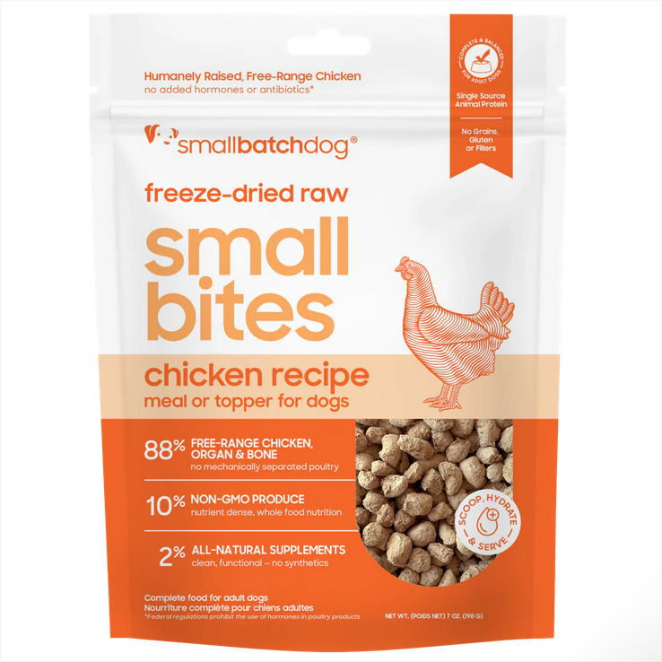 Smallbatch Chicken Small Bites, Freeze-Dried Raw Dog Food