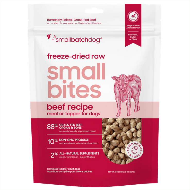 Smallbatch Beef Small Bites, Freeze-Dried Raw Dog Food\