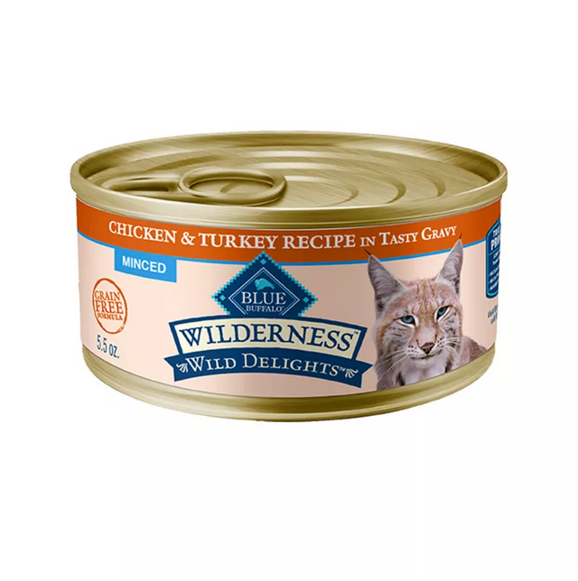 Blue Wilderness™ Wild Delights™ Chicken and Turkey Recipe Minced, Wet Cat Food, 5.5-oz Case Of 24