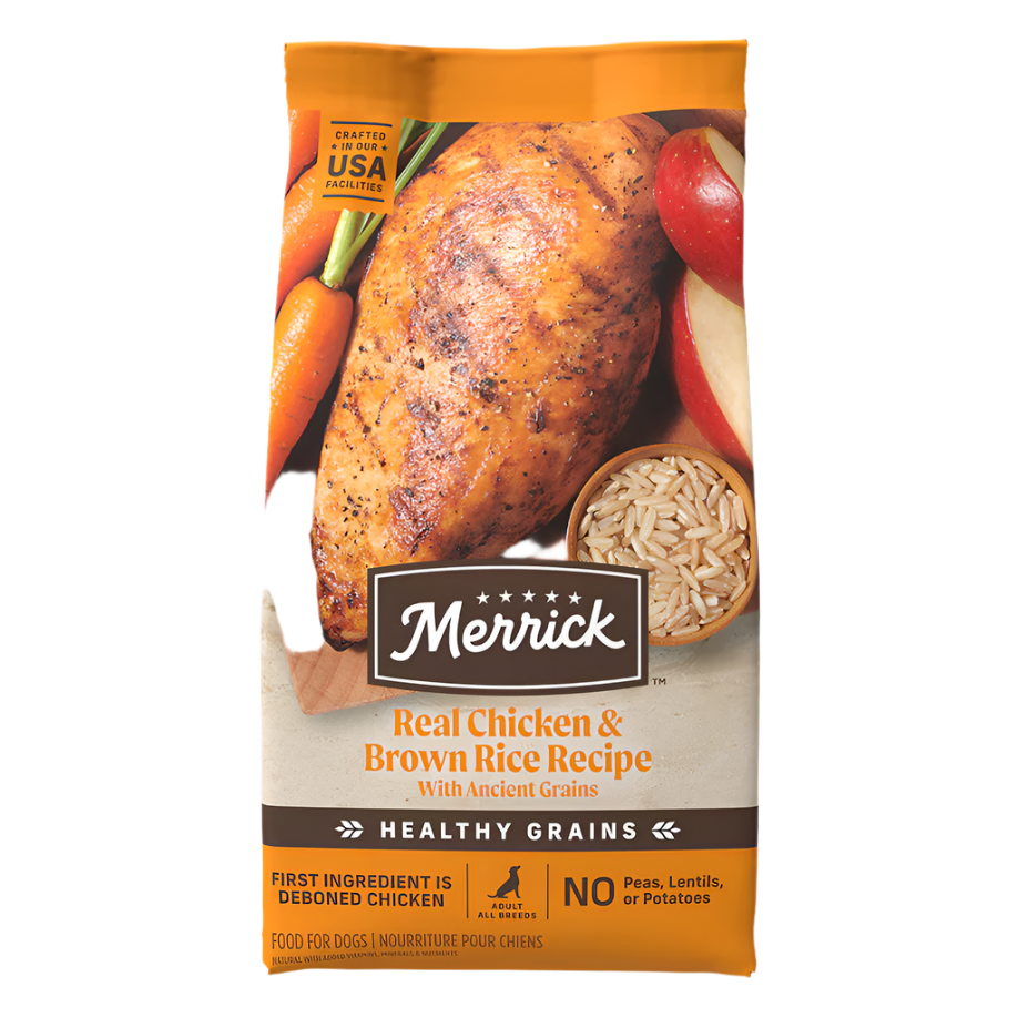 Merrick Classic Healthy Grains Real Chicken + Brown Rice Recipe with Ancient Grains, 25-lb Bag