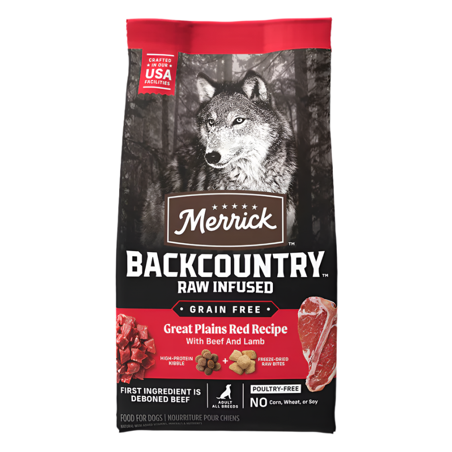 Merrick Grain Free Backcountry Raw Infused Great Plains Red Recipe Dry Dog Food, 20-lb Bag
