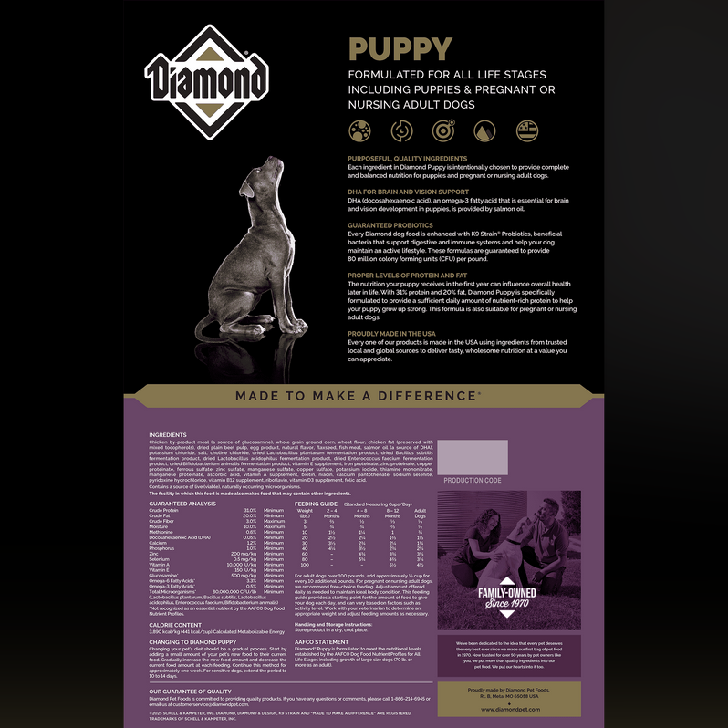Diamond Puppy Dry Dog Food, 40-lb Bag