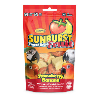 Higgins Sunburst Freeze-Dried Fruit Strawberry Banana 0.5-oz, Bird Treat