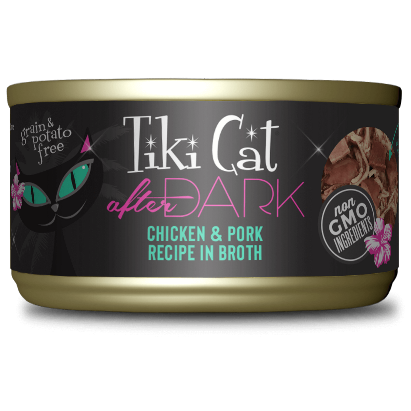 Tiki Cat® After Dark® Whole Foods Chicken & Pork Recipe in Broth, 2.8-oz Case of 12