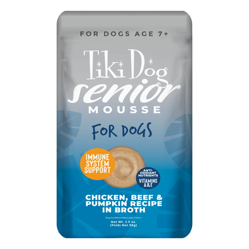 Tiki Dog Aloha Petites Senior Mousse Chicken with Beef & Pumpkin Recipe 3.5-oz Pouch, Wet Dog Food